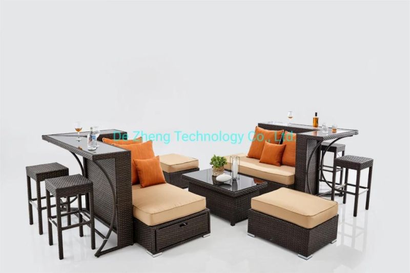 4 Seater Modern Pub Design Metal Aluminum Patio Furniture Outdoor Bar Table Set