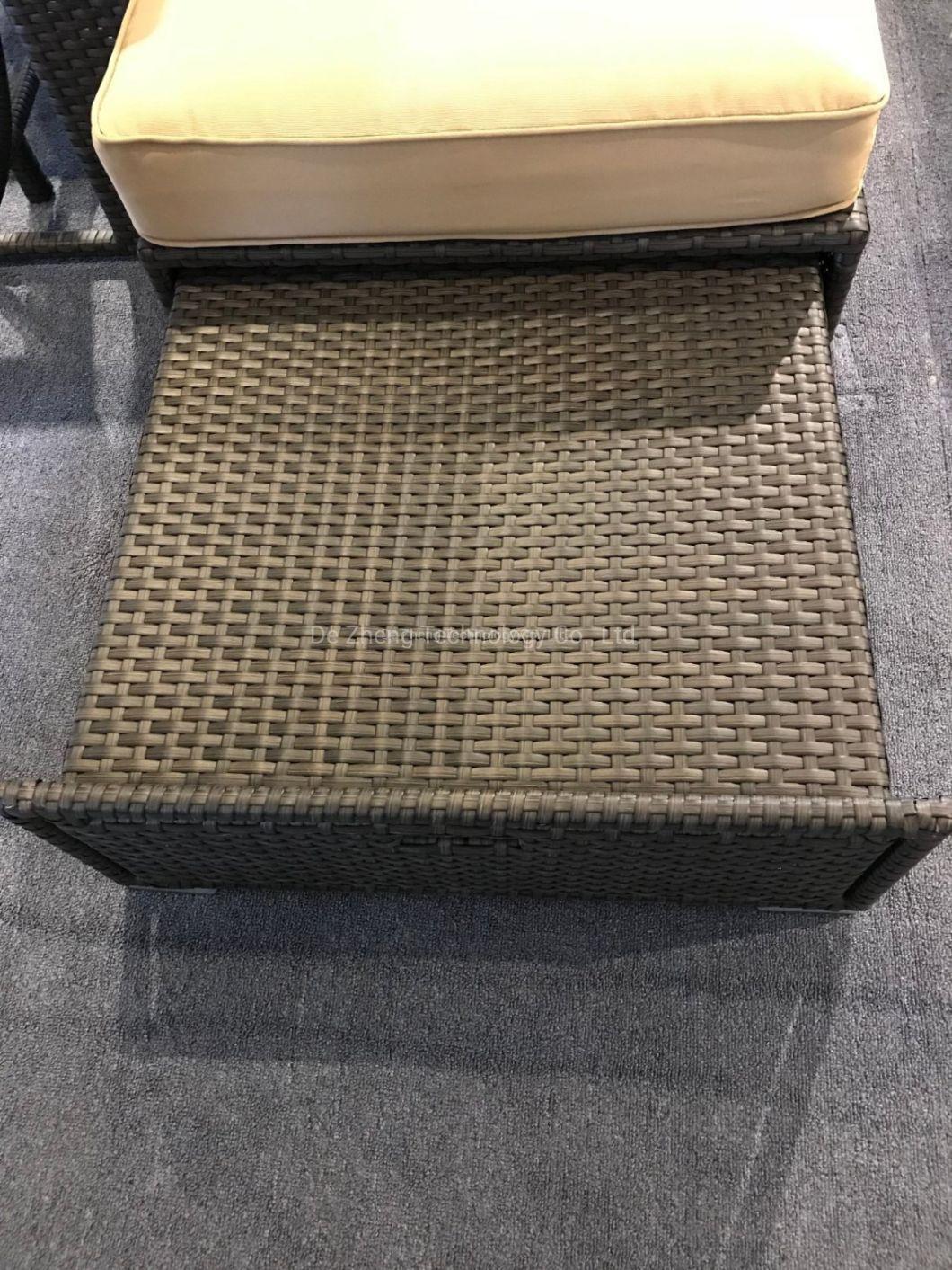 Combined Aluminum Rattan Loungers Modern Bar Set Garden Sets with Cushion Knock Down Packing Storage