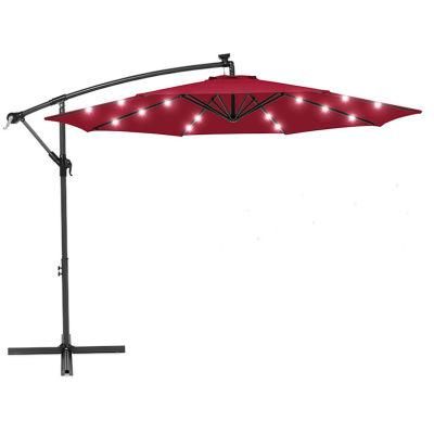 Outdoor Hanging Solar LED Patio Umbrella