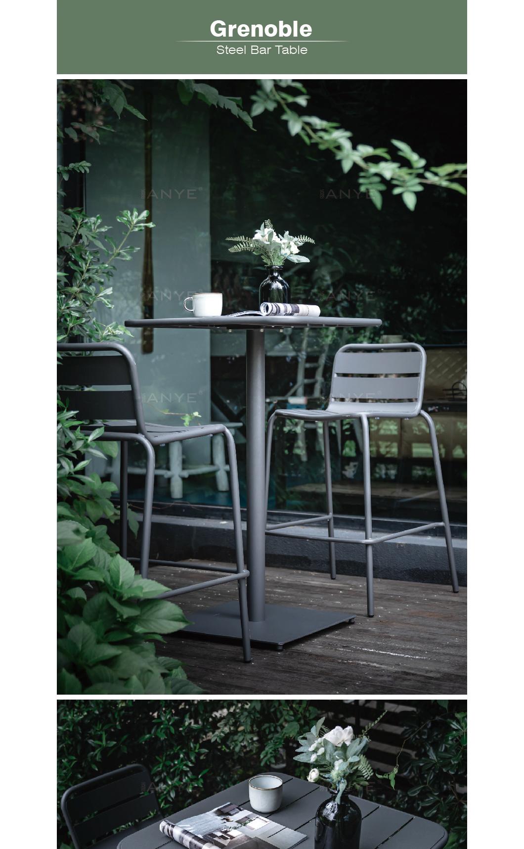 Modern Furniture Durable Metal High Flower Stand Square Porch Table