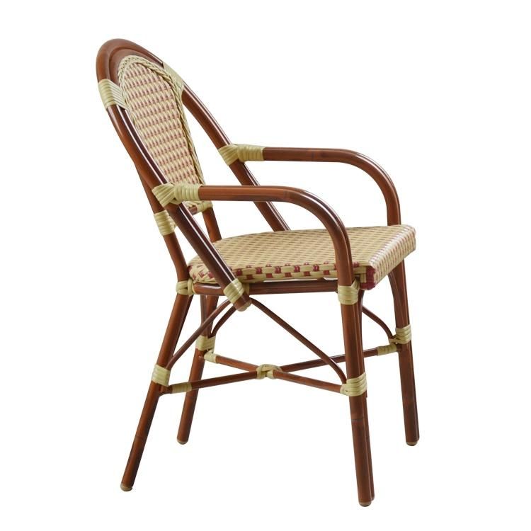 Restaurant Garden Patio Outdoor Dining Stackable PE Rattan Bistro Chair