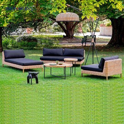Modern Rattan Aluminum Sofa Set Courtyard Patio Leisure Sofa