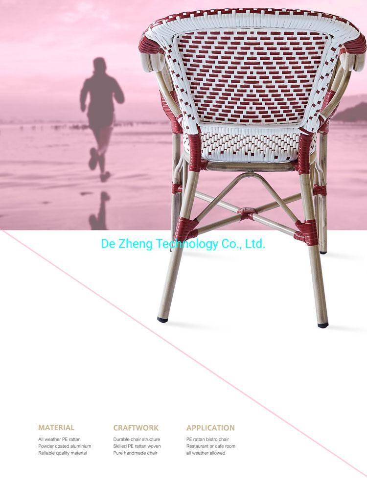 Hot Sale Bohemia North Style Outdoor PE Rattan Wicker Paris Cafe Leisure Garden Furniture