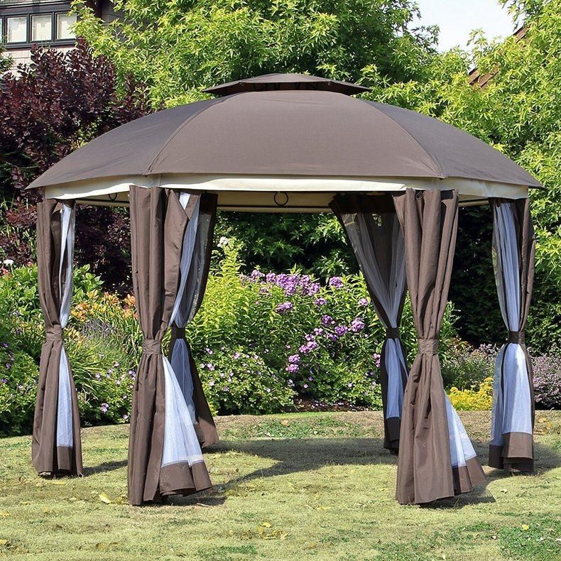 Outdoor Folding Gazebo Canopy Tent with Mosquito Netting