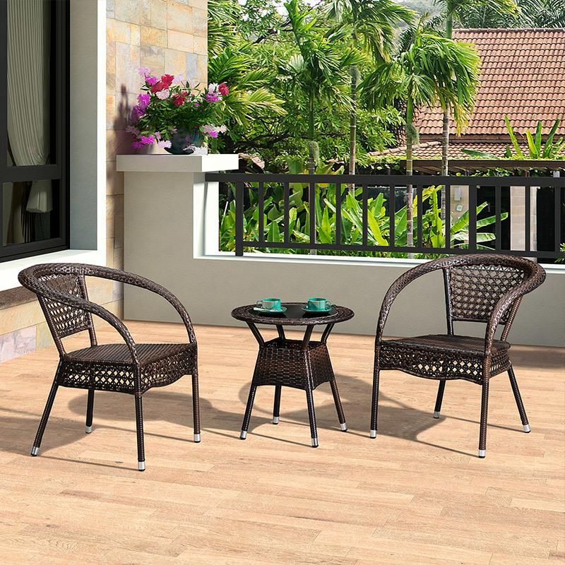 China Latest Leisure Waterproof Bistro Terrace Forest Round Rattan Outdoor Furniture Chair