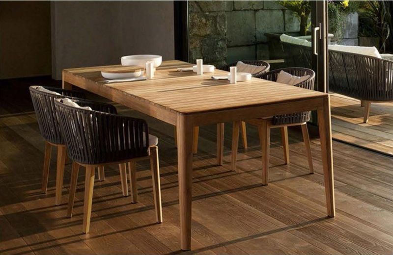 Factory Supply Wholesale Hotel Grey Rattan Rope Aluminium Leg Outdoor Furniture Garden Furniture Villa Patio Leisure Chair