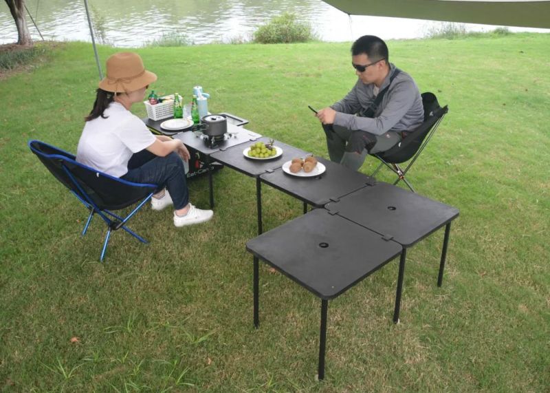 Ultra-Light Folding Camping Table with Gas Stoves