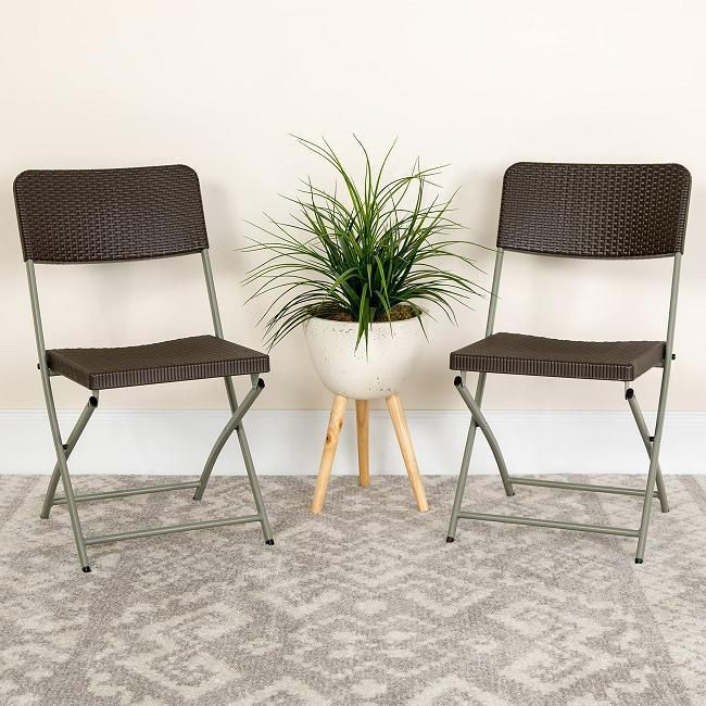 Factory Made Plastic Lightweight HDPE Folding Rattan Chair for Outdoor
