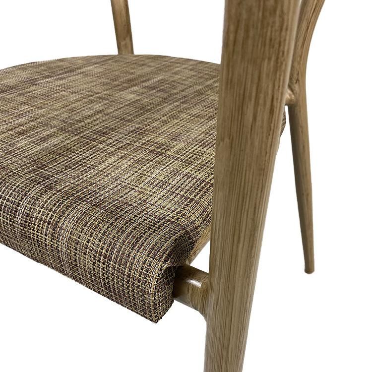 Leisure Outdoor Mesh Upholstery Lumber Support Bamboo Color Cafe Bistro Garden Furniture