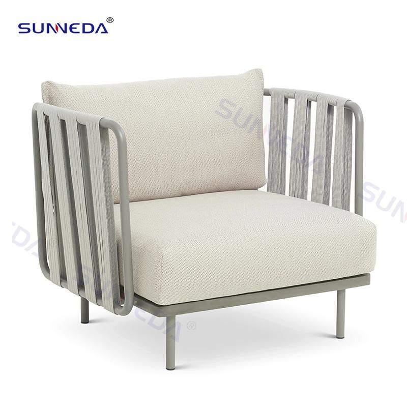 Luxury Modern Aluminum Rope Leisure Sofa Outdoor Garden Chair