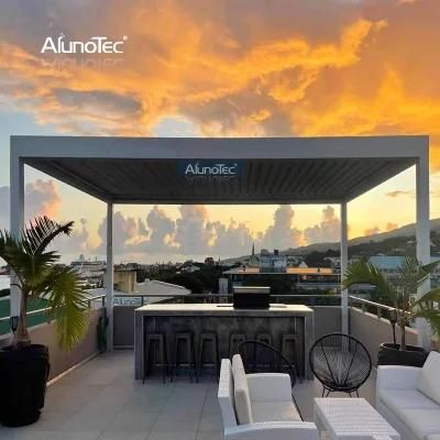 AlunoTec Modern Design Metal Adjustable Louvered Arches Garden Gazebo Aluminum Pergola Electric Pergolas