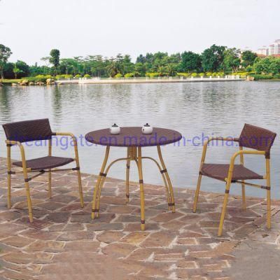 Panda Look Wicker Chair Stacking Rattan Outdoor Dining Table Set