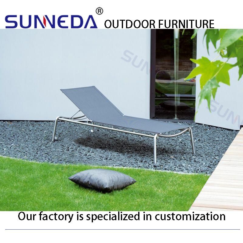 Adjustable Stainless Steel Furniture Simply Garden Sofa Beds with Wheels