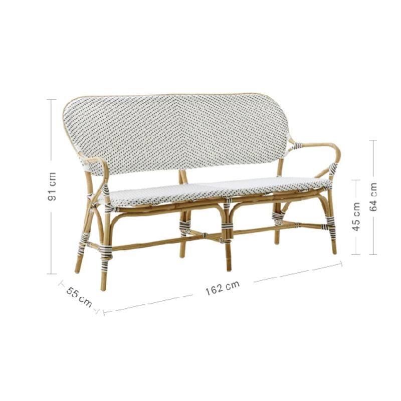 Commercial Use Rattan Long Bench Outdoor Garden Rattan Chair