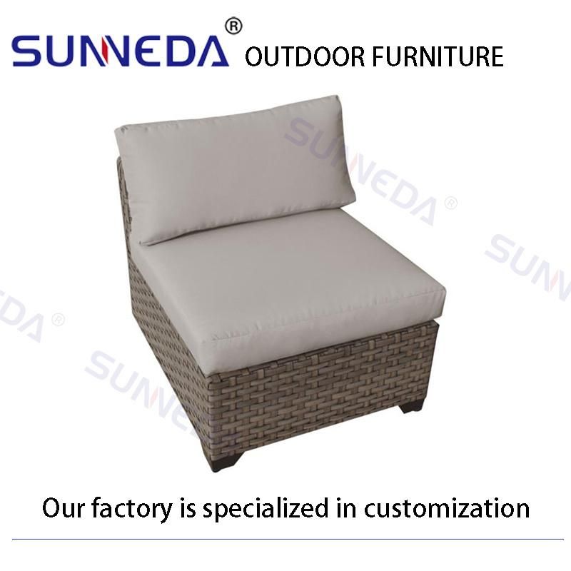 Outdoor Aluminum Alloy Rattan Tea Table with Tarpaulin Cushion