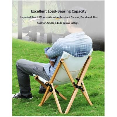 Made of Robust Wood Frame with The Stability and Durability of Folding Butterfly Camping Chair