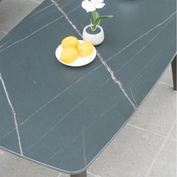 4 PCS Modern and Upscale Wide Rope Garden Sofa Dining Set Outdoor Furniture