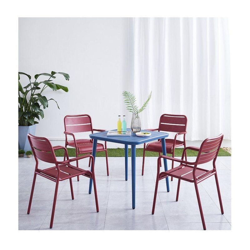 High End Aluminum Colorful Square Table