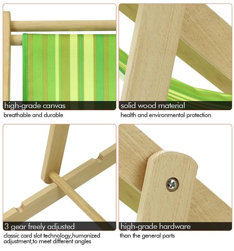 Comfortable Folding Camping Wooden Beach Deck Lounge Party Chair