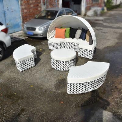 Garden Outdoor Furniture Lounge Day Bed Aluminum Round Gazebo Sofabed Sunbed for Hotel