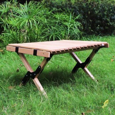 Hot Seller Camping Wooden Folding Roll Table Wood Camping Table