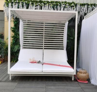 Modern Outdoor Garden Patio Hotel Home Outdoor Furniture Beach Chair Two-Seat Sun Lounger Sunbed