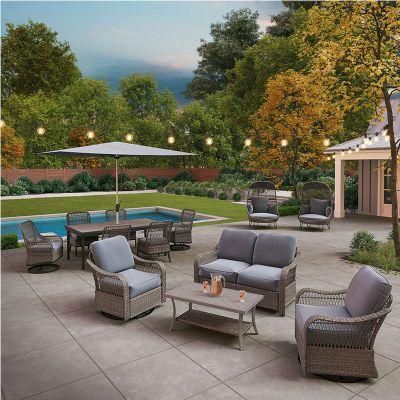 Outdoor Leisure Sofa Set with Waterproof Anti - Oxidation Round Rattan
