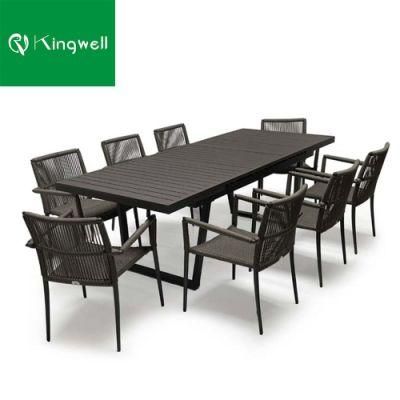 Modern Outdoor Furniture Extendable Garden Sets Dining Table and Aluminum Frame for Restaurant