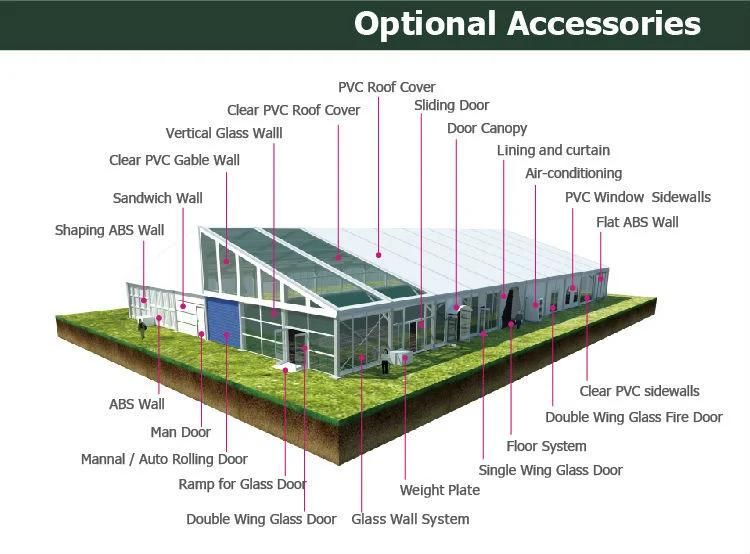 1500 People Large Party Tent with Glass Wall for Outdoor Events