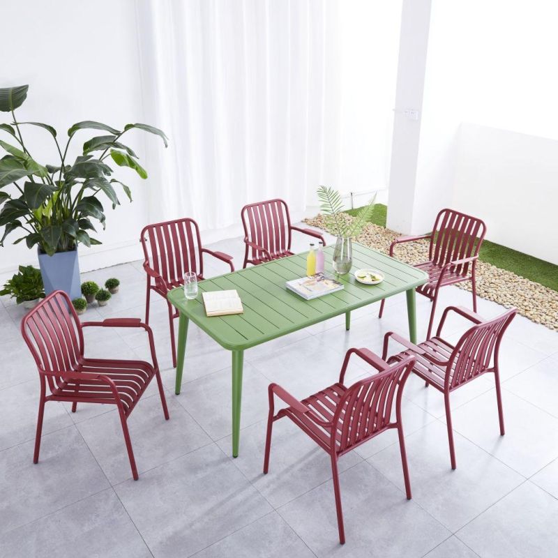 Outdoor Use Durable Aluminum Board Coffee Table Modern Dining Table 8 Person Dining Table Home Use
