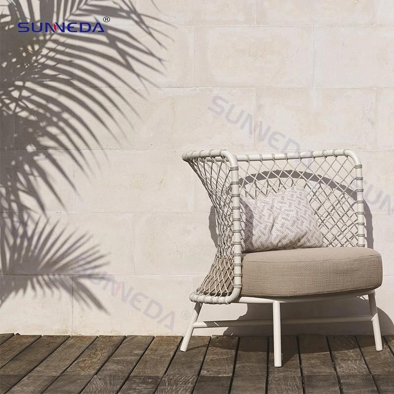 Backyard Lawn Comfortable Sofa Furniture Aluminum Rope Chair