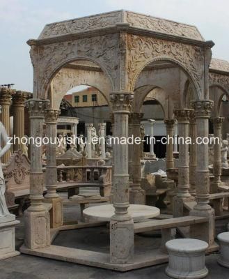 Yellow Natural Marble Garden Gazebo