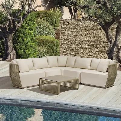 Patio Bistro Outdoor Rattan Wicker Garden Furniture Corner Sofa Set