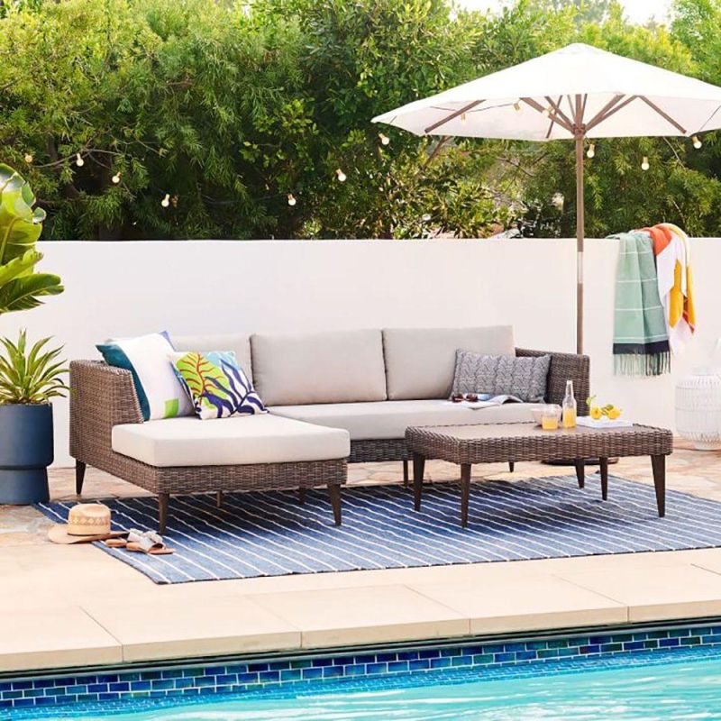 Modern Design Waterproof Fabric PE Rattan Outdoor Garden Sofa