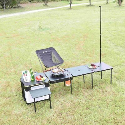 Eatcamp 2.0 Glamping Set Outdoor Camping Mobile Kitchen BBQ Grill with Foldable Table