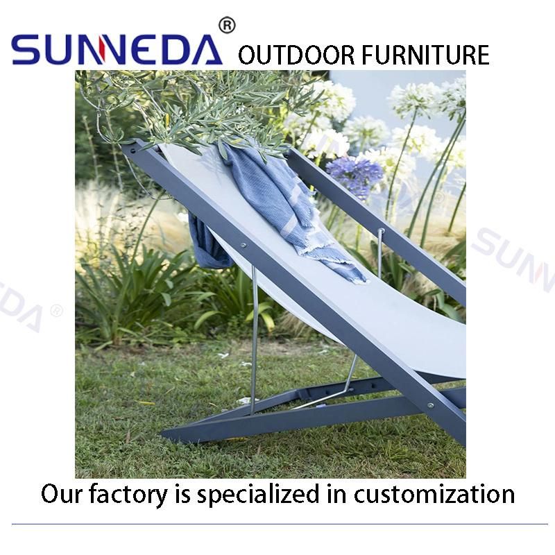 Simple Style Foldable Restaurant Courtyard Lawn Lounge Outdoor Lounger