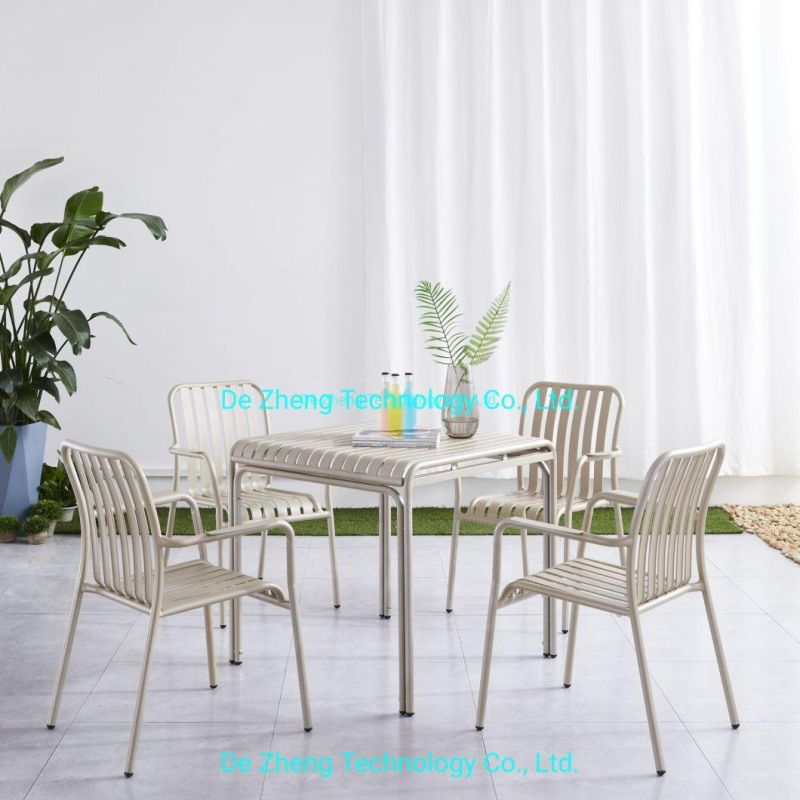 Resort Outdoor Furniture Aluminum Table OEM Garden Furniture Supply Outdoor Table and Chair Set Garden Dining Furniture