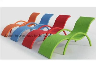 Outdoor Furniture PE Rattan Swimming Pool Sun Lounger