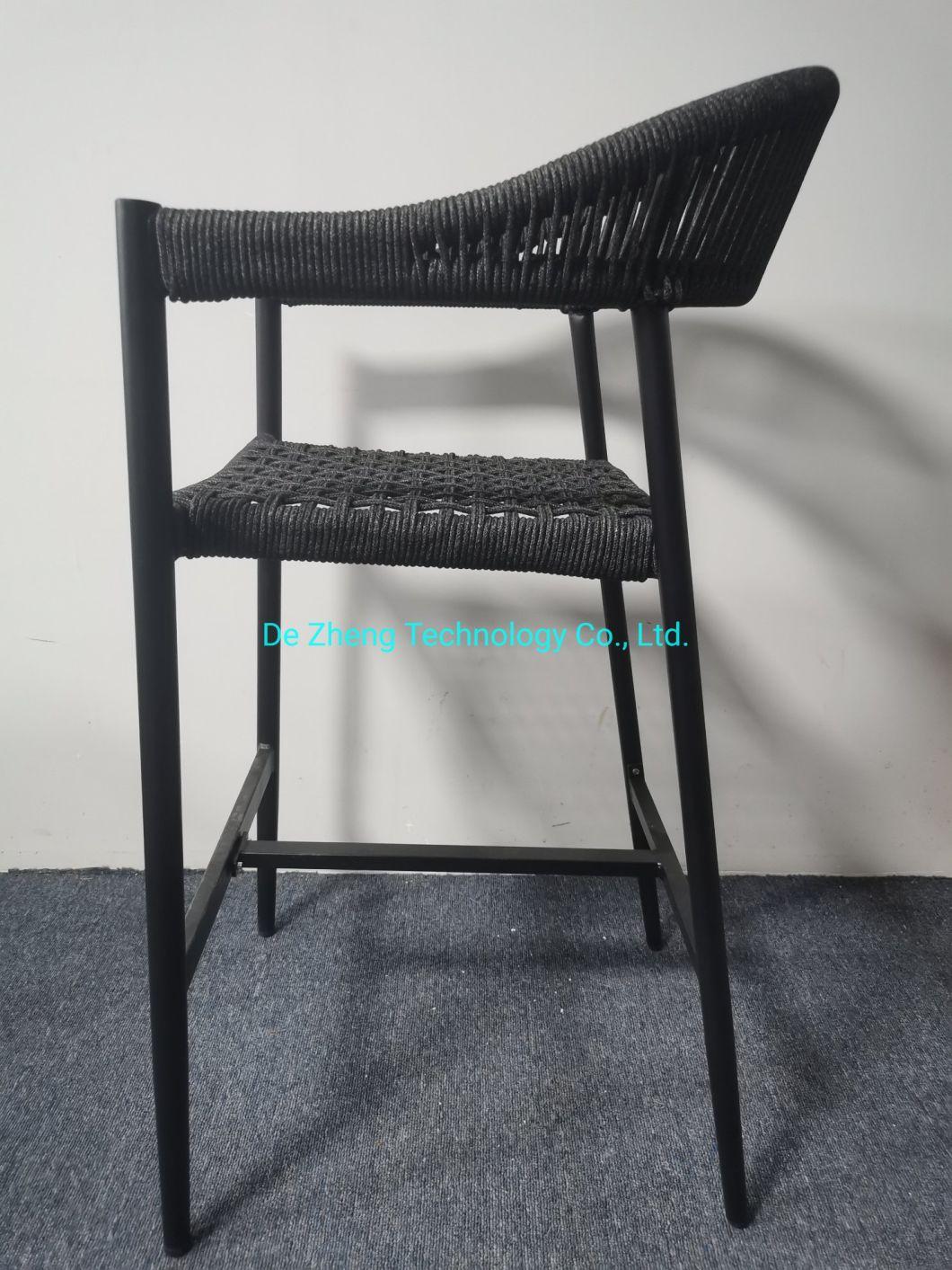 Luxury Hotel Outdoor Bar Stool New Design Patio Garden Rope Bar Stool Hot Sale Modern Outdoor Bar Furniture