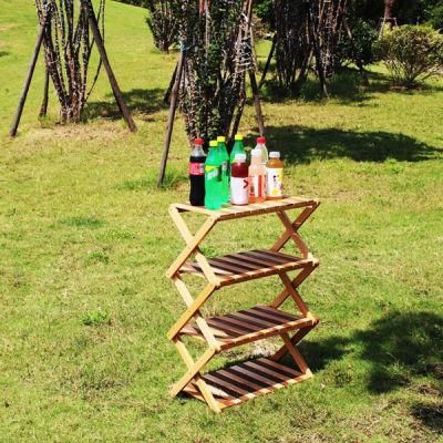 Multi-Functional Heavy Duty Portable Outdoor Furniture Foldable Wood Storage Shelf