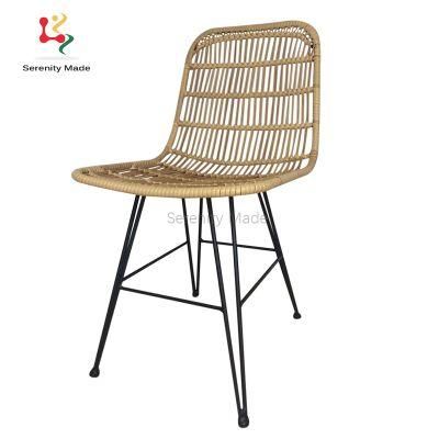 Outdoor Restaurant Furniture French Bistro Rattan Metal Dining Chair