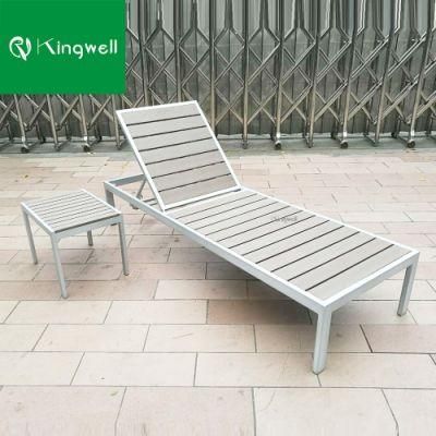 Fashion Leisure Patio Outdoor Garden Furniture Plastic Wood Chaise Lounge with CE Certification