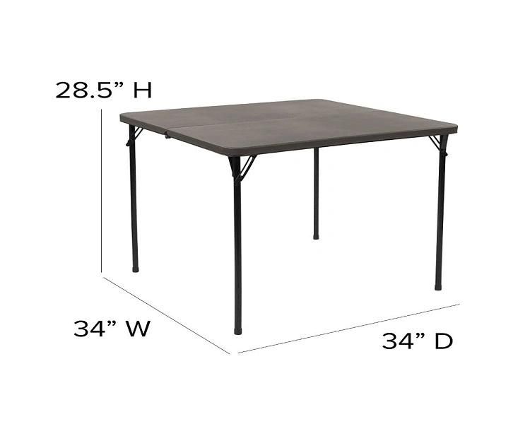 Square Stain Resistant White Customize Plastic Folding Table