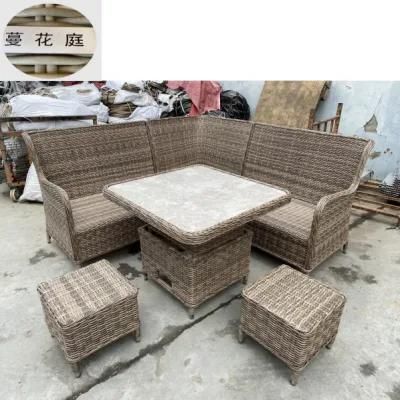 Lifting Table Rattan Chair Cover for Multi Person Garden Dinner