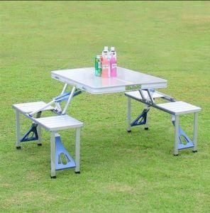 Plastic Folding Table Round Used for Banquet Outdoor Wedding Folding Tables 6 FT Table Chairs