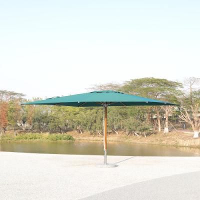 Factory Wholesale Burmese Teak Material MID-Rod Hand-Pulled Umbrella