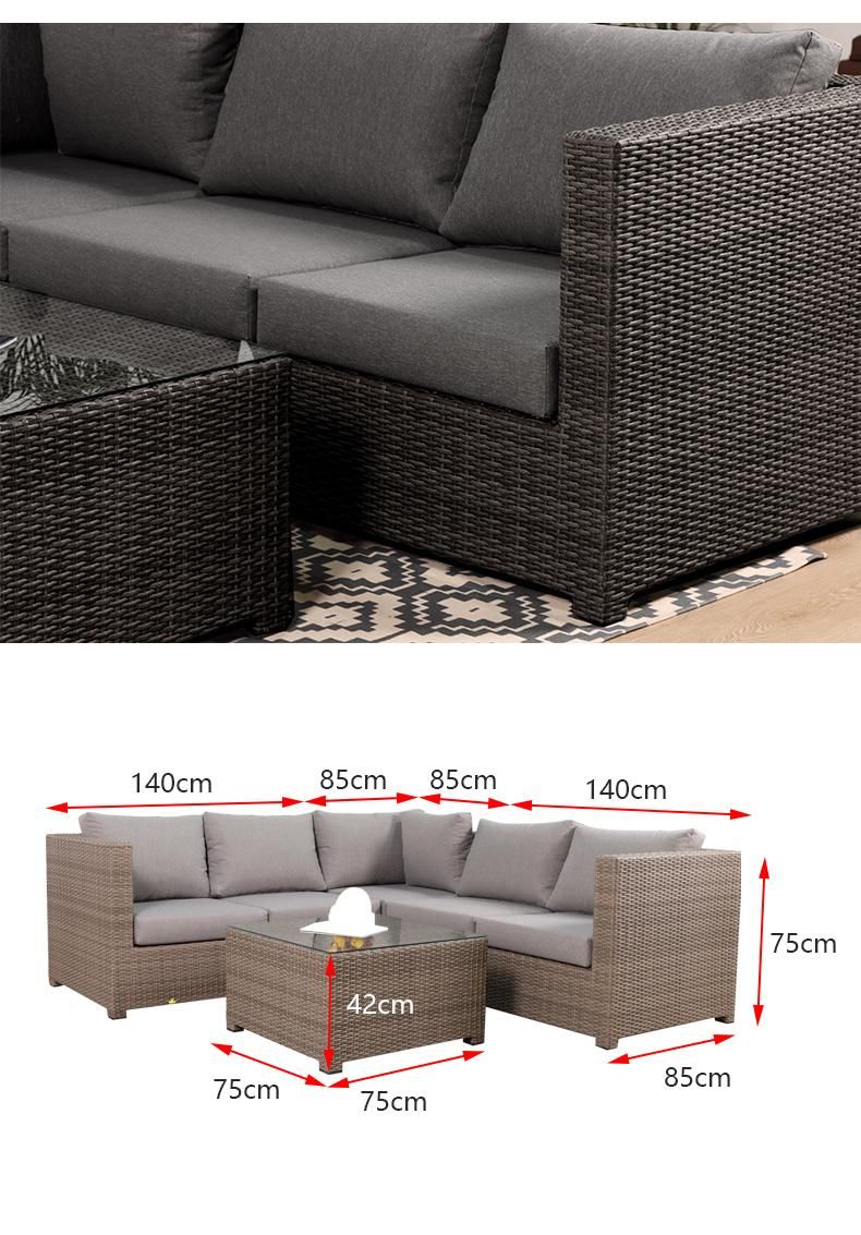 Best Selling Modern Rattan Patio Conversation Set Aluminum Garden Sofa Waterproof Patio Sofa Outdoor Garden Furniture