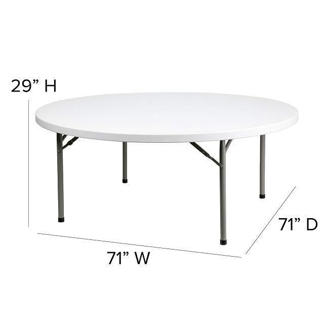 Plastic Lightweight White Round Folding Table for Wedding Events Dining