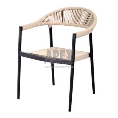 Waterproof Restaurant Dining Chair Aluminum Rope Outdoor Balcony Chair Wholesale