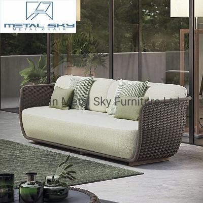 Outdoor Aluminum Garden Hotel Restaurant Patio Wicker Rattan Rope Sofa